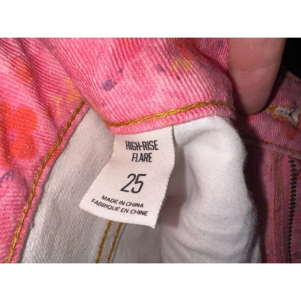 BDG High Rise Flare Floral Jeans - Image 4