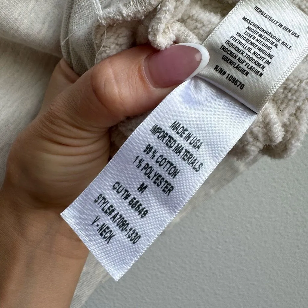 AGOLDE Shaw Oversized Relaxed Deep V Sweater Vest Cream Gray Size Medium - Image 5