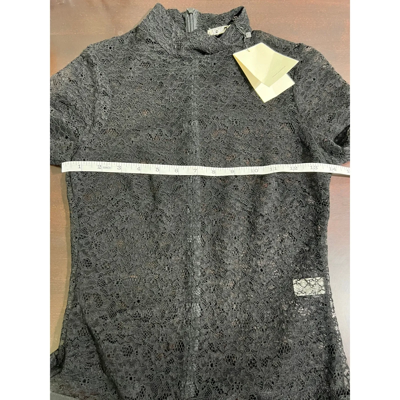 NOAM Emmeline Black Lace Mock Neck Long Sleeve Bodysuit - Image 8