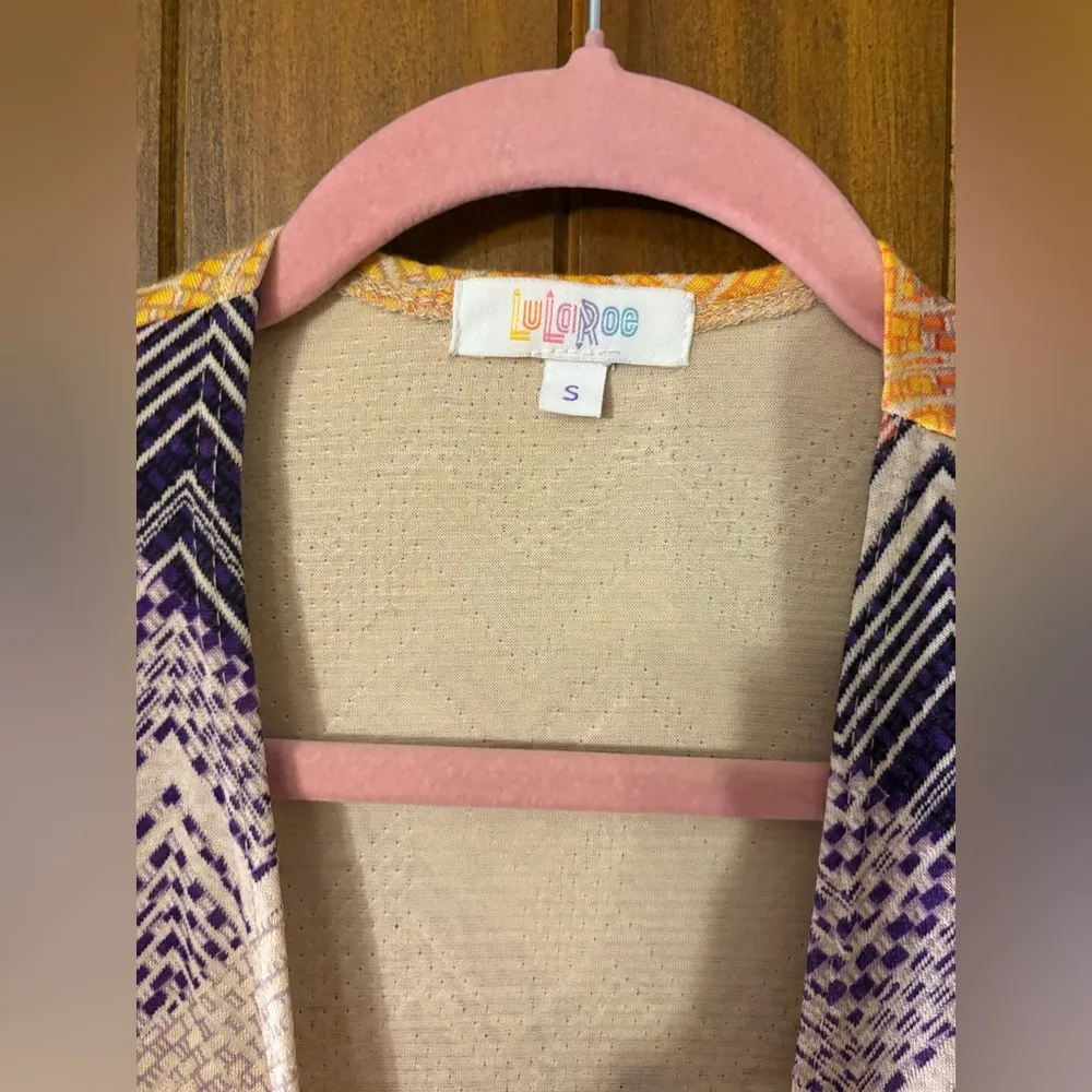 Lulu Roe Colorful Chevron Long Cardigan - Image 4