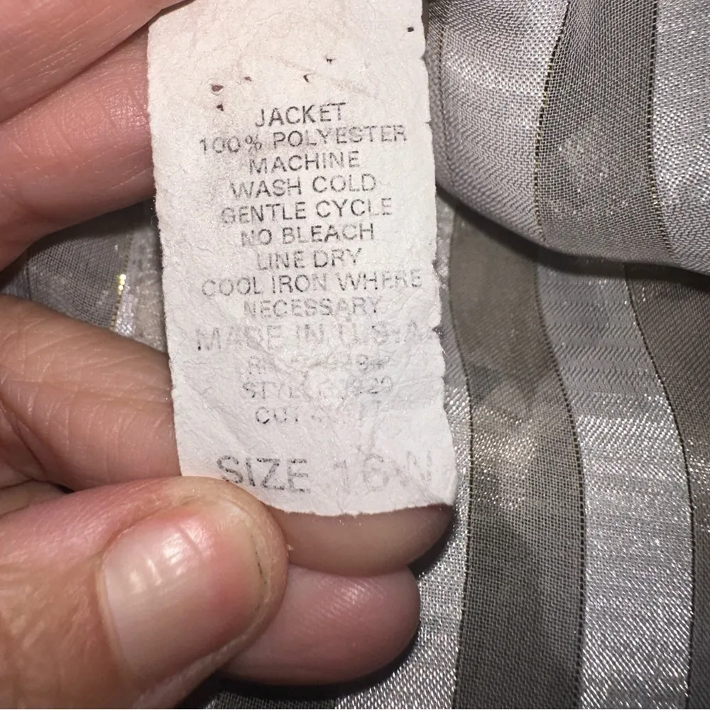 EUC R&M RICHARDs DUSTER JACKET ROSE METALLIC W LACE APPLIQUÉ LIGHTWEIGHT SZ 16W - Image 11