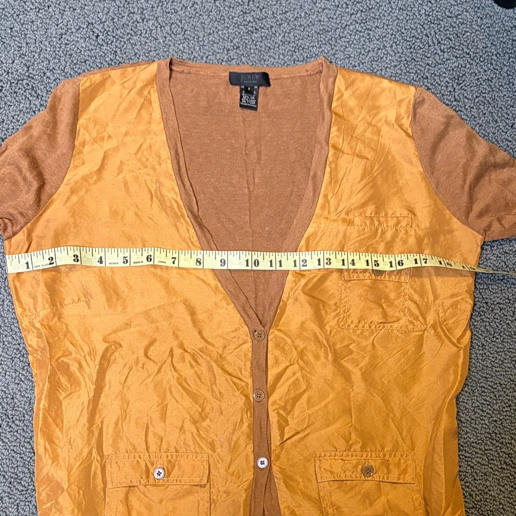 Vintage J. Crew Utility Cargo Silk & Linen Cardigan - Image 7