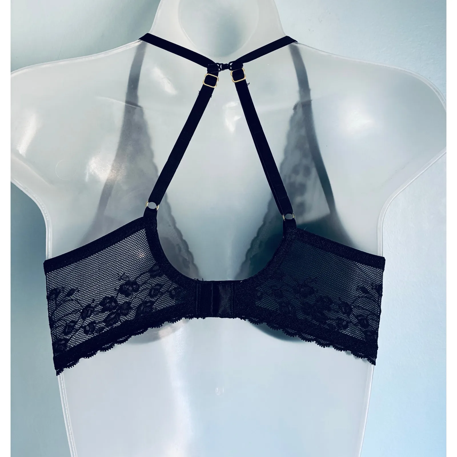 Natori Bra Lined Black Lace Whimsigoth 34C - Image 4