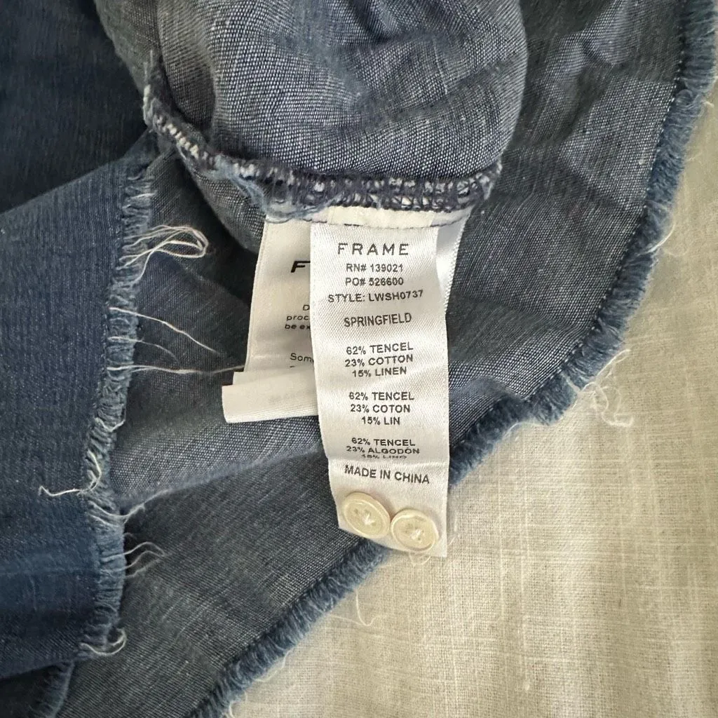 Frame Women’s Blue Denim Extra Small Springfield Raw Hem Tank Top - Image 6