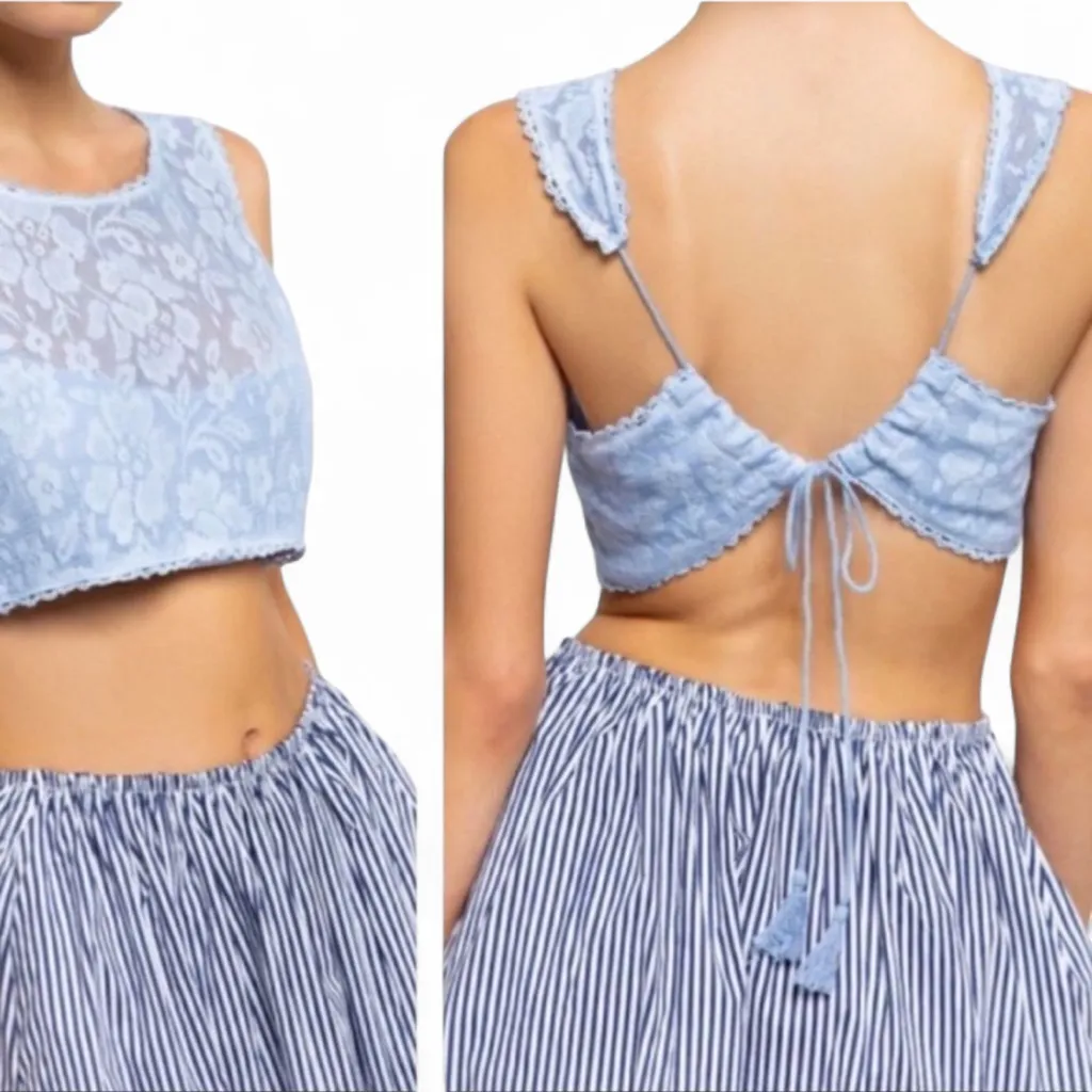 ‎POL Drawstring Lace Crop Top - Image 2