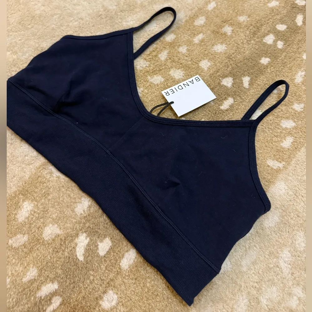 Sincerely Jules for Bandier NWT the meadow navy blue sports bra women’s size XL - Image 4