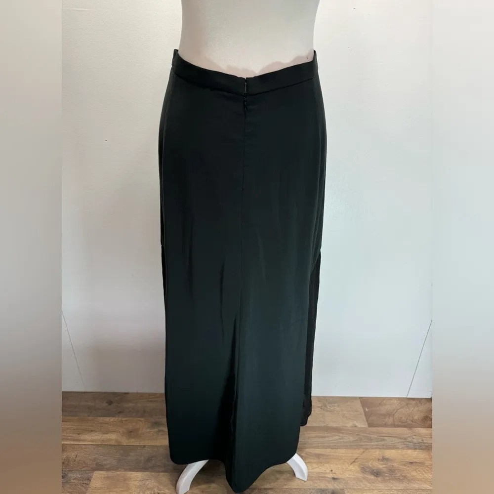 Donna Karan C Black Long Sheer Panel Maxi Skirt Size 0 NEW - Image 2