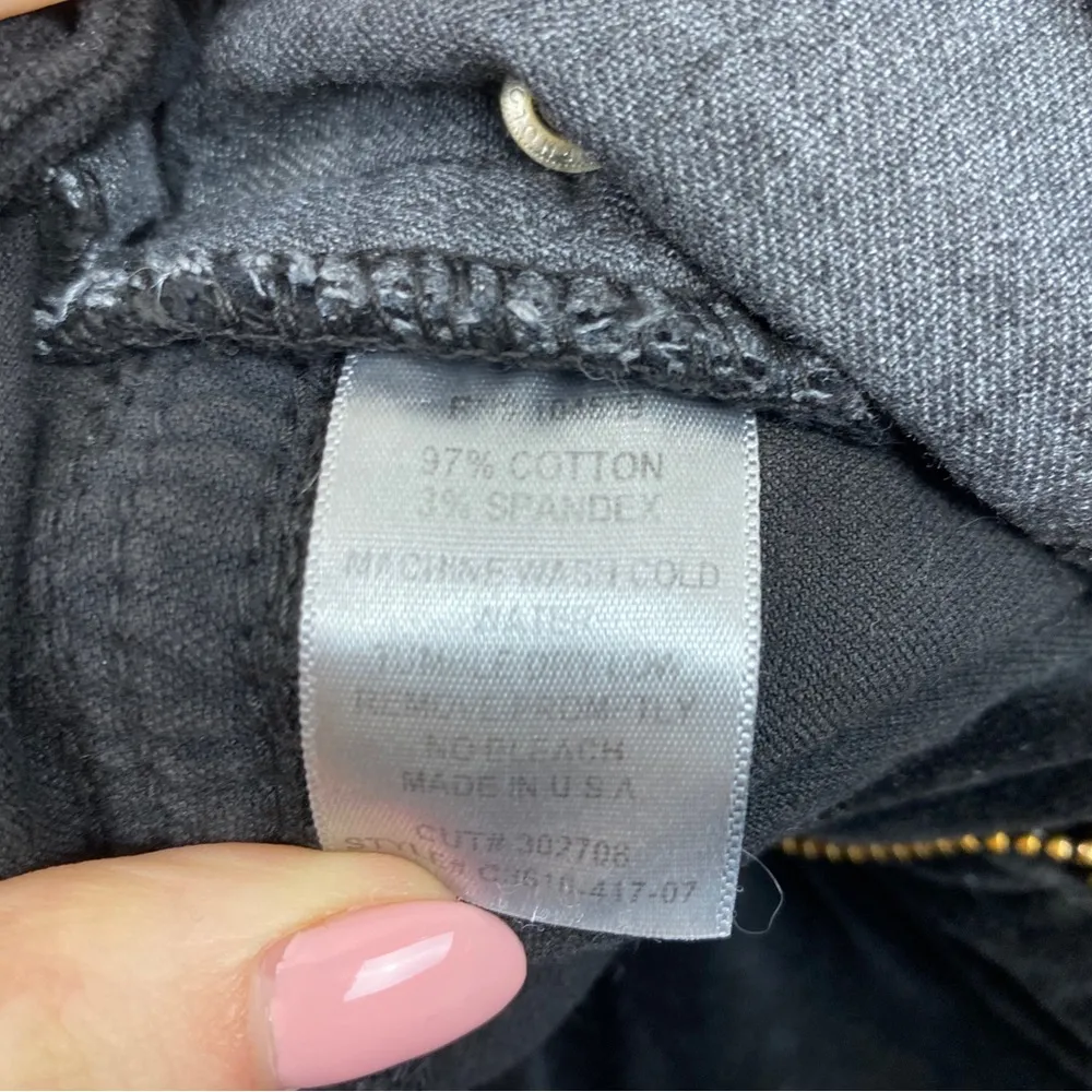 Pure Color Black Velvet Pants Boot Cut Flare Embroidered Size 29 - Image 6