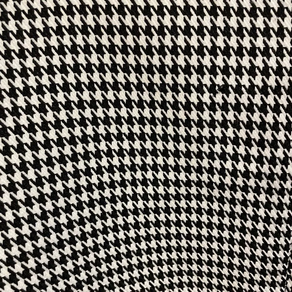 R&K Plus Size Houndstooth Black and White Hidden Button Up Grommet Tie Blazer - Image 6