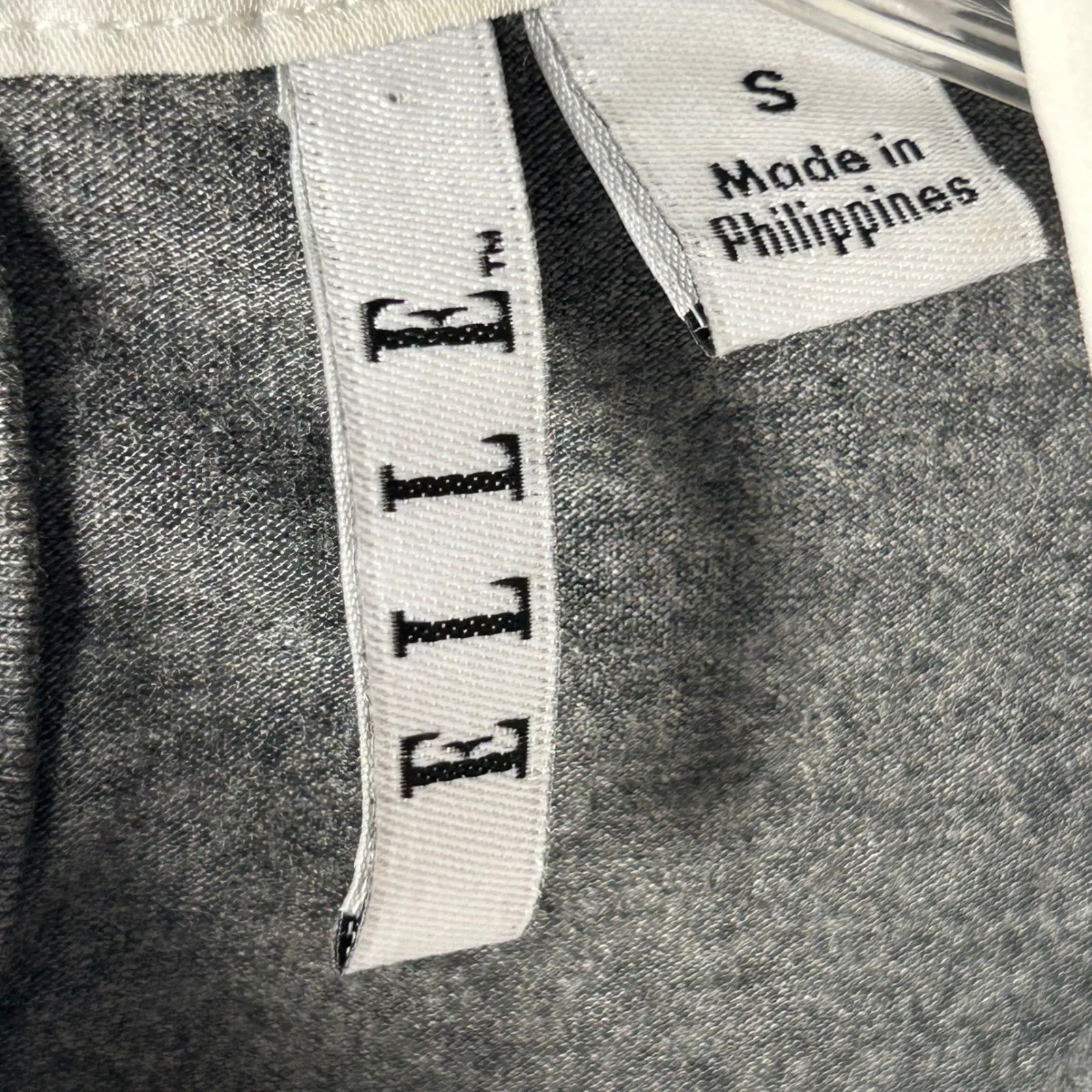 ELLE Women Gray White Layered Collared 3/4 Sleeve Shirt Top Size S - Image 4