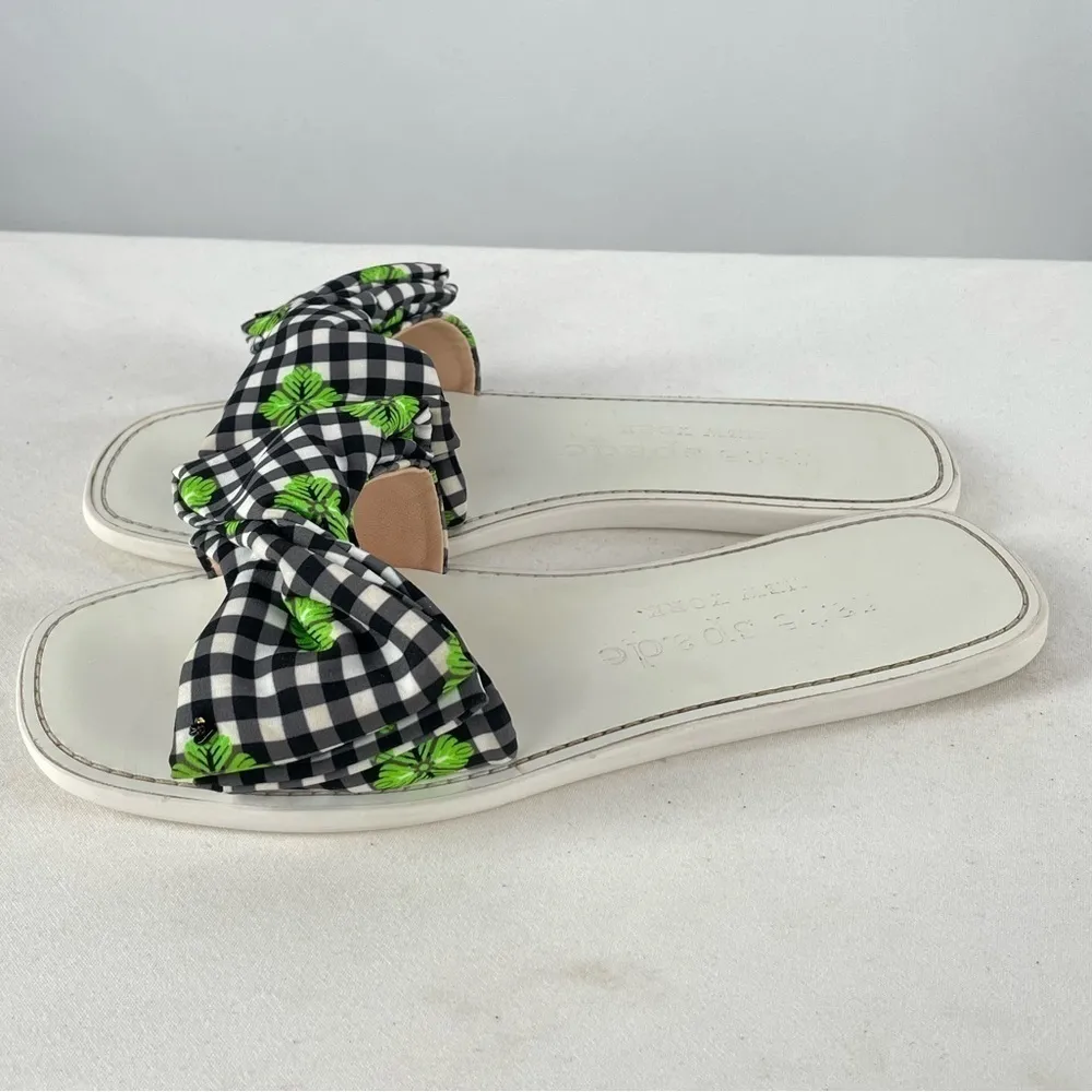 Kate Spade Bikini Bow Slide Sandal in Gingham‎ Size 8 - Image 3