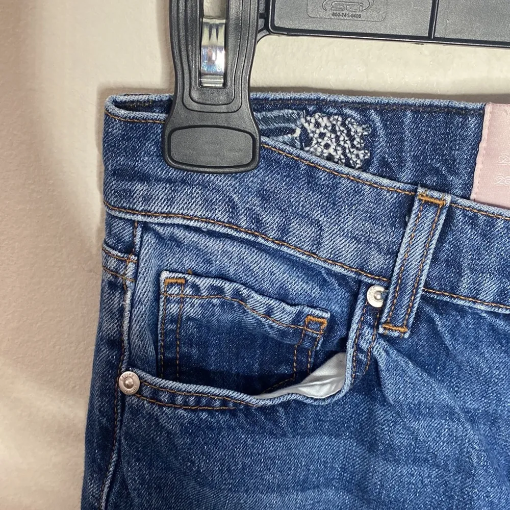 Revice Denim Blue Matchmaker high rise patchwork Straight Leg crop jeans size 26 - Image 10