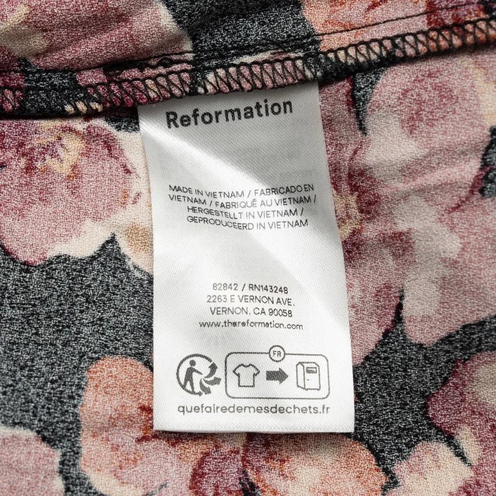 Reformation Joelle Floral Tie Neck Button Up Top - Image 10