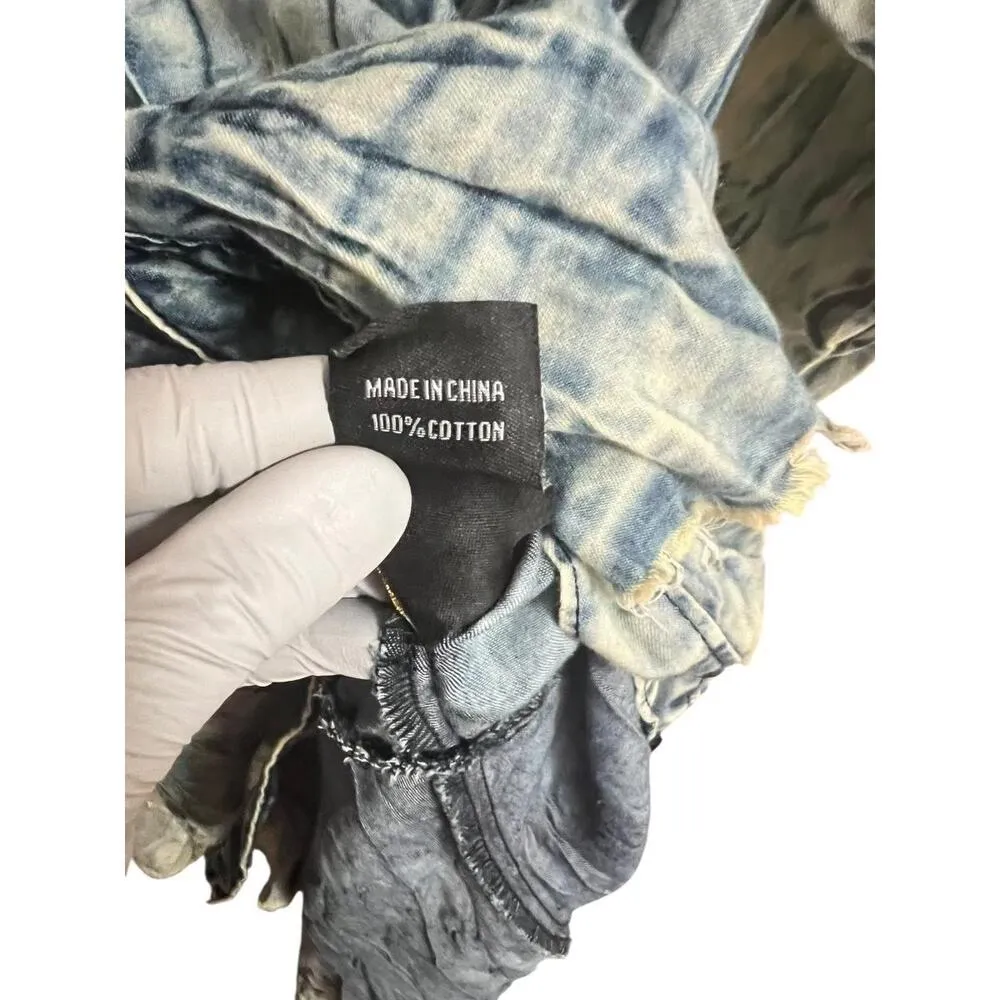 Kroix Dress Womens 1X Yellow Denim Distressed Asymmetrical High Low Layered - Image 7