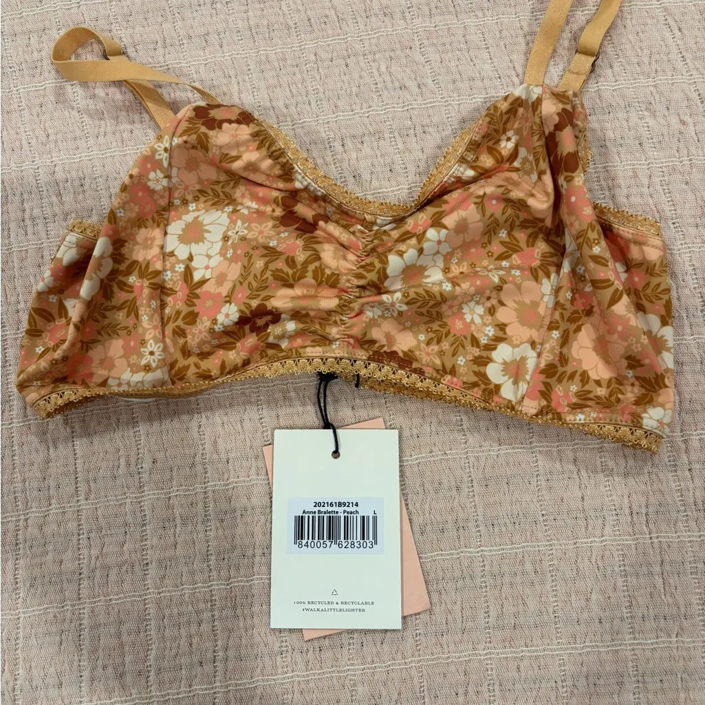 Spell Anne Bralette Peach NWT size‎ large Orange - Image 12