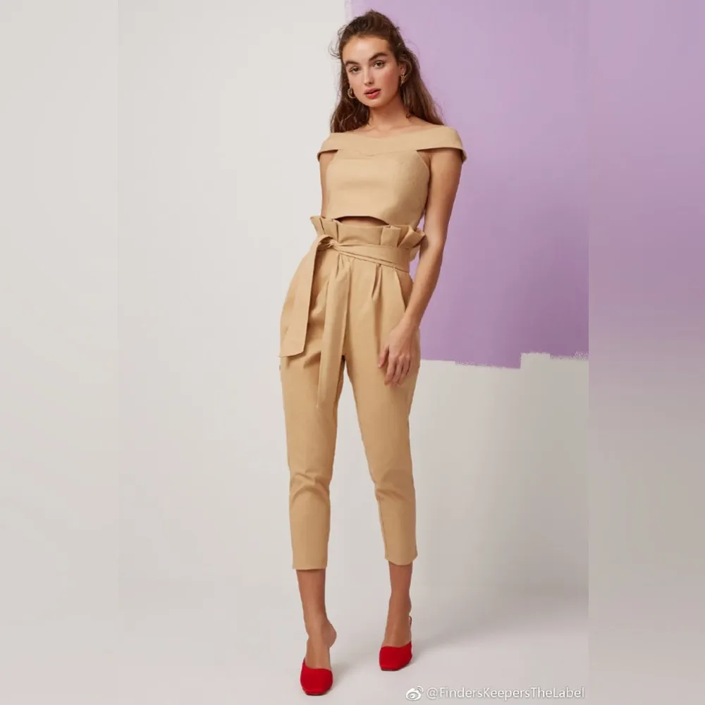 Finders Keepers High Waisted Ophelia Cropped Trouser Pants Size M Preowned - Image 4