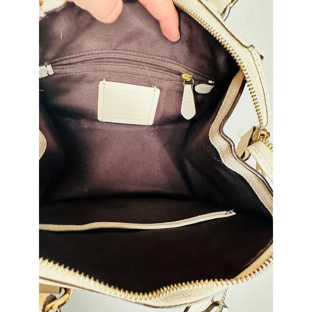 COACH White Mini Square Crossbody Top Handle Hand Bag Purse - Image 12