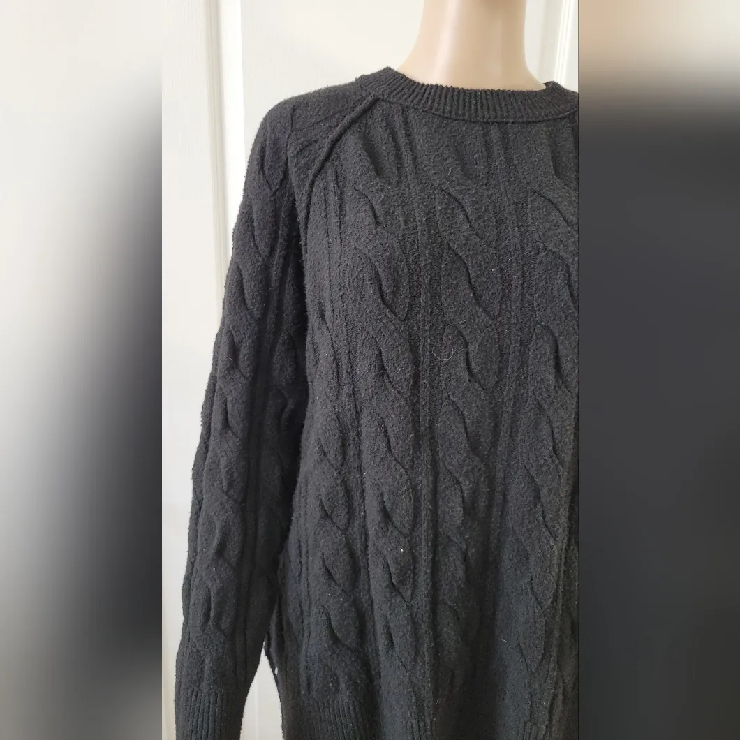 Aerie  Black Cable Knit Sweater - Image 2
