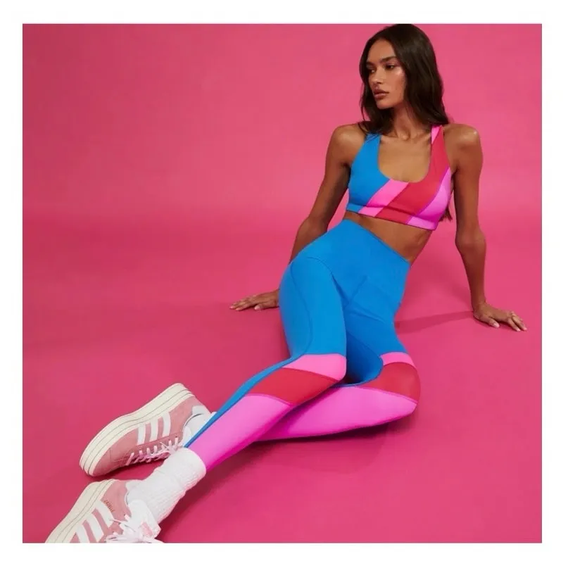 Beach Riot Rio Leggings Size Small Orchid Color Block Stretch Workout - Image 3