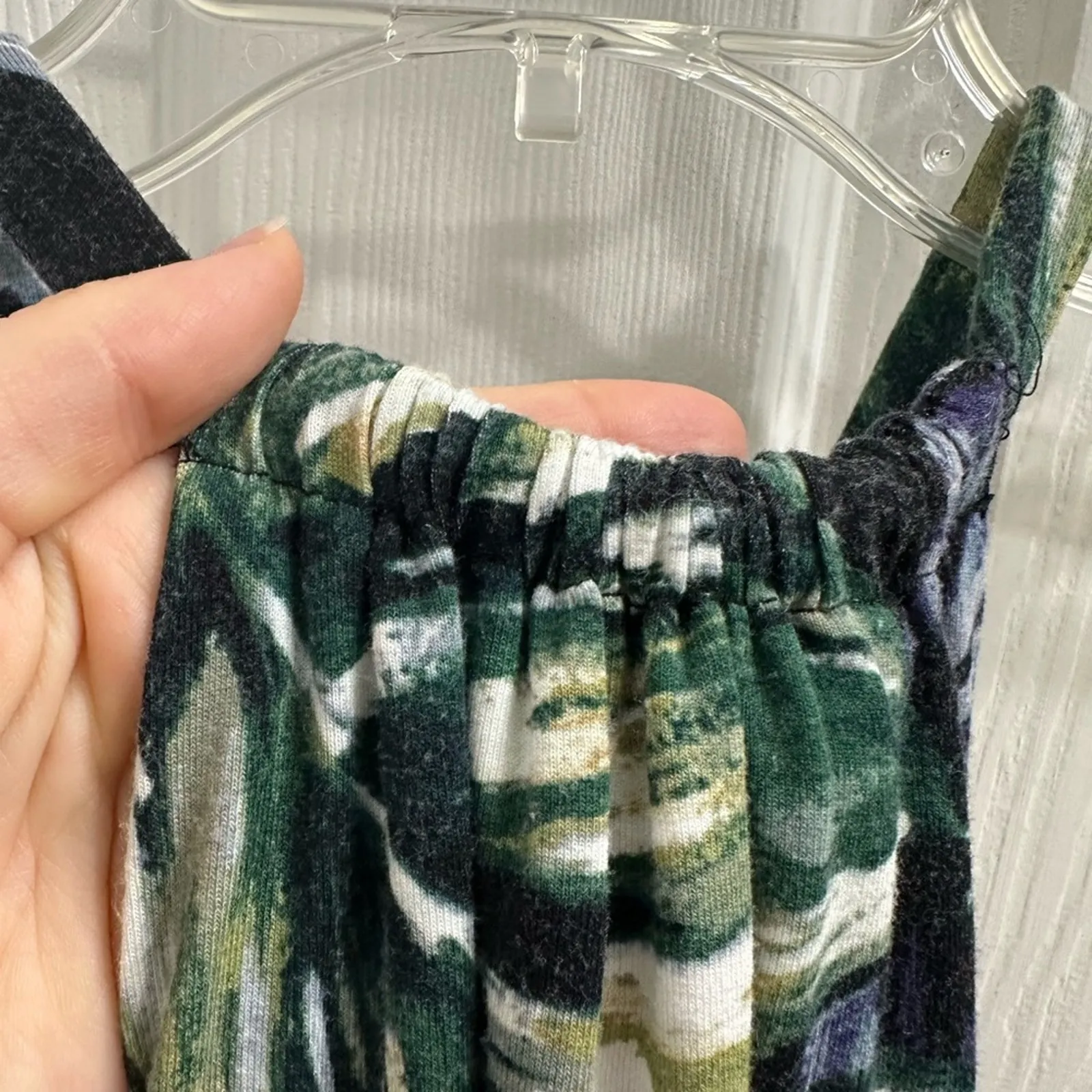 Cynthia Rowley Black Tropical Leaf Floral Soft Midi Dress XS/ S Retro w Pockets - Image 4