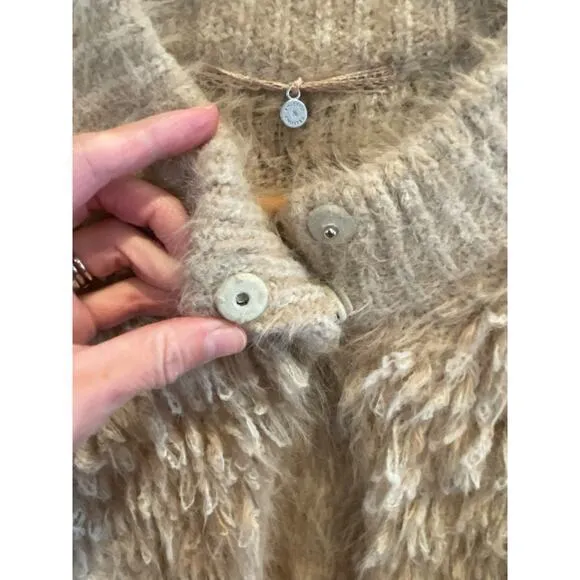 Anthropologie Knitted & Knotted Cardigan Boho Short Sleeve Sweater Jacket Cream Tan Size XS - Image 13