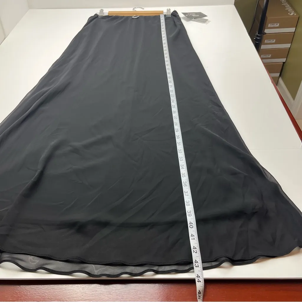 Alex Evenings Long Straight Chiffon Skirt 36527 Womens Size‎ Medium Black NEW - Image 9