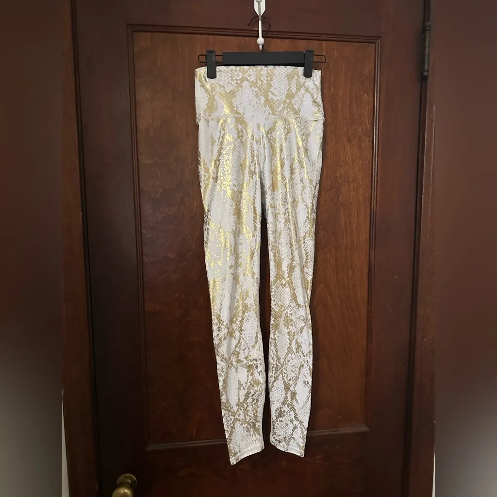 Carbon38 gold metallic animal snake skin print high - Image 2