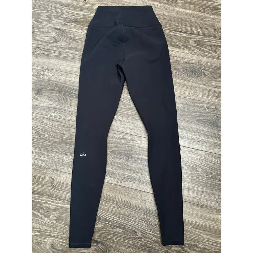 ALO Yoga Leggings XS Black High Waist Ripped Warrior Athletic Pants Stretch - Image 5