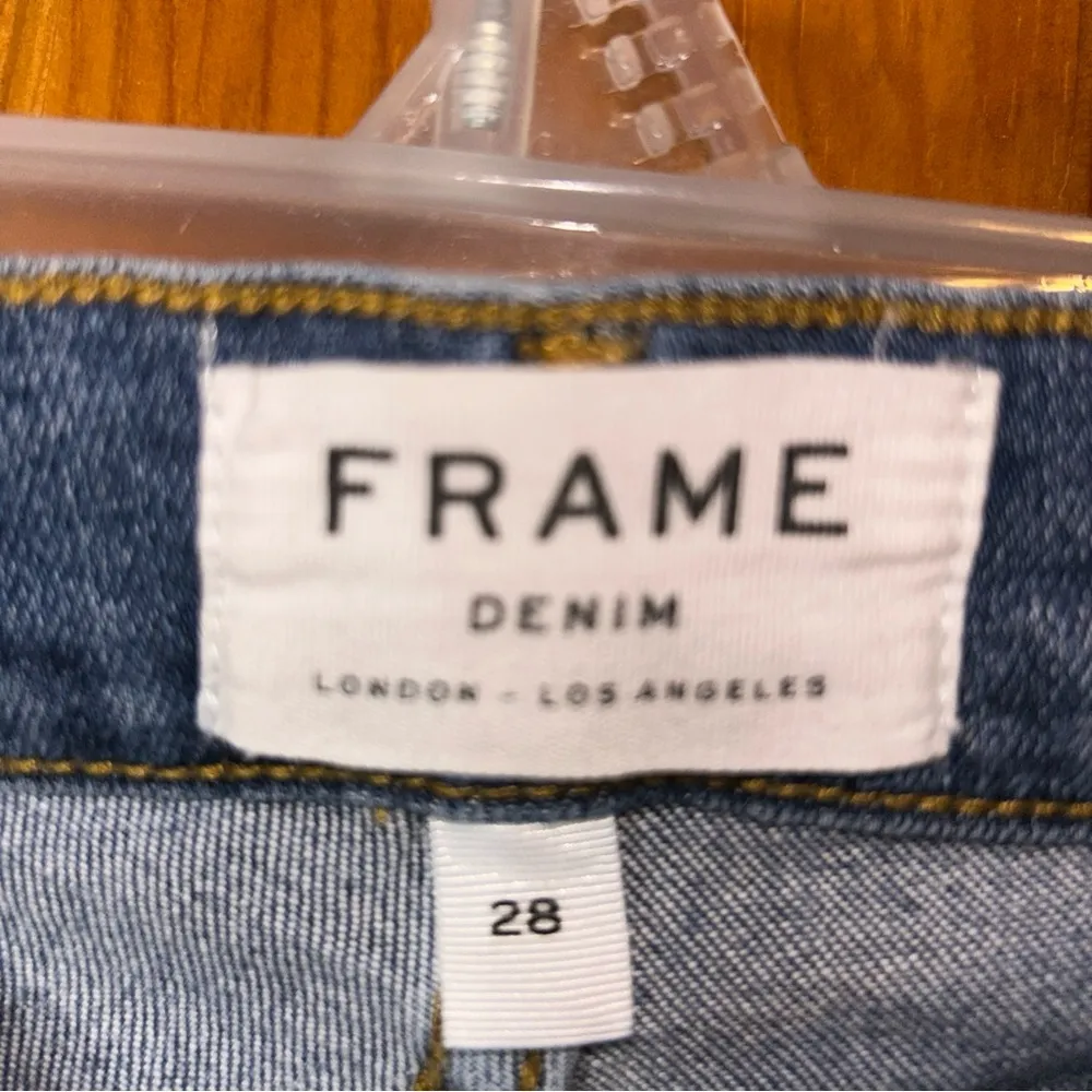 Frame Women’s Le Skinny de Jeanne Med Wash Raw Hen Jeans Sz 28-VGUC - Image 3