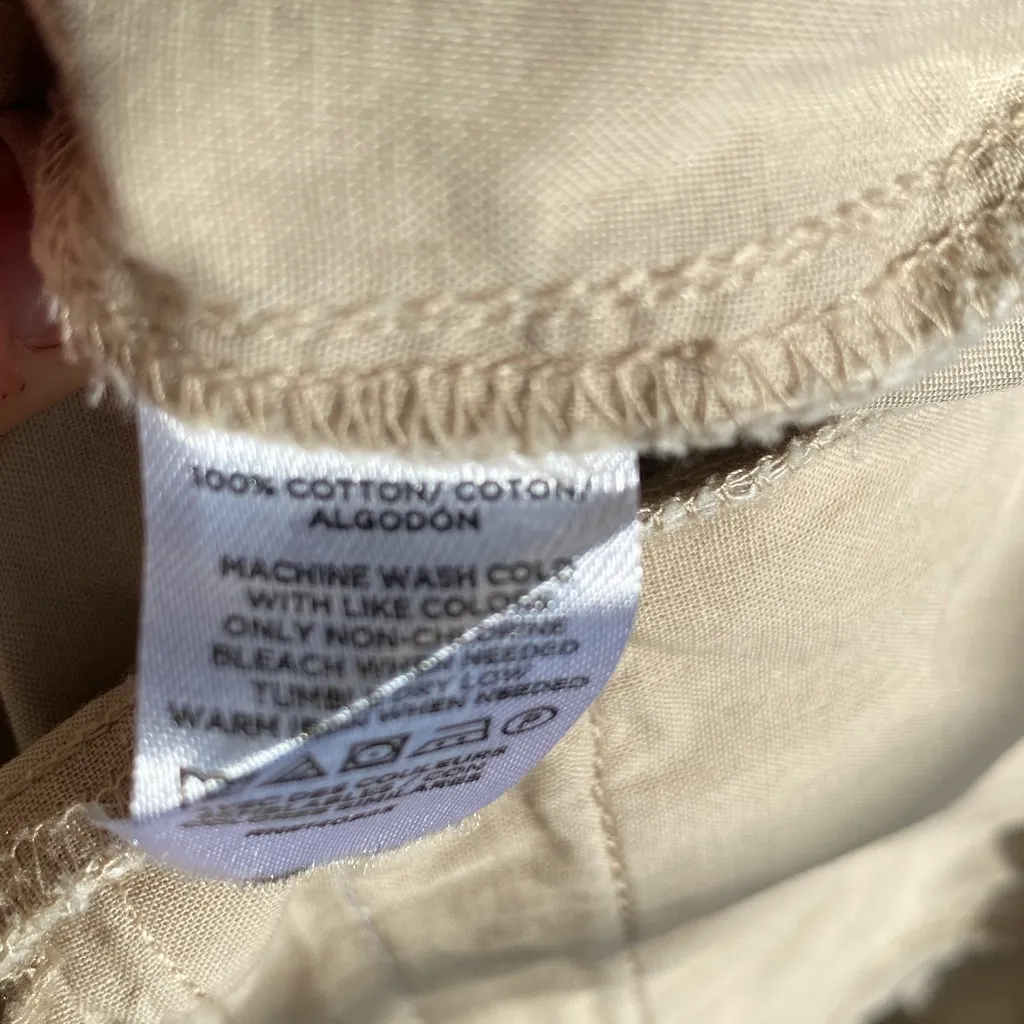 LOFT 100% Cotton Wide Leg Extra High Waist Pleated Lightweight Trousers - Image 9