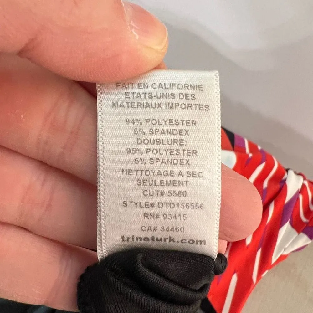 Trina Turk 3/4 sleeve geometric print shift dress size 0 - Image 8