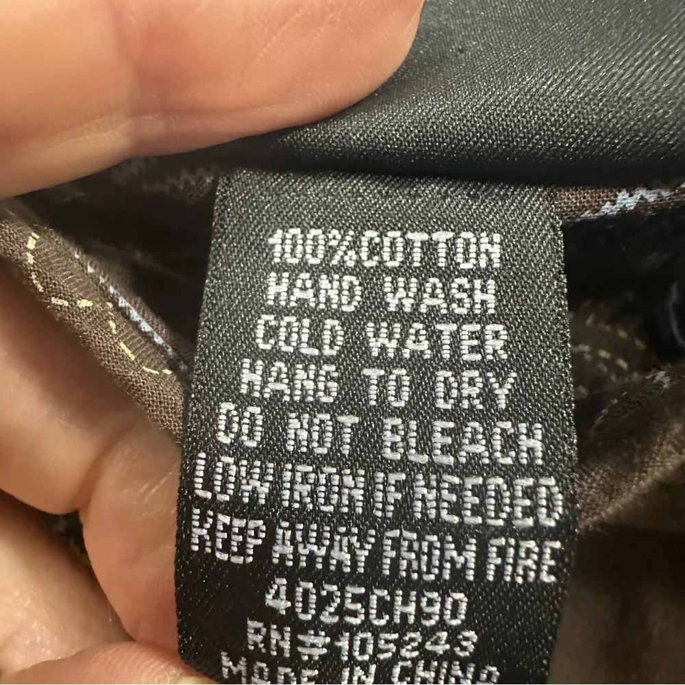 JKLA California Brown Cotton Floral Lined Zip Side Flowy Skirt Womens XL - Image 9