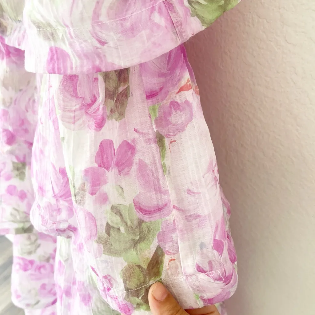 ASTR The Label Zirconia Tie Strap‎ Tiered Dress in Lavender Floral Size XS NEW - Image 9