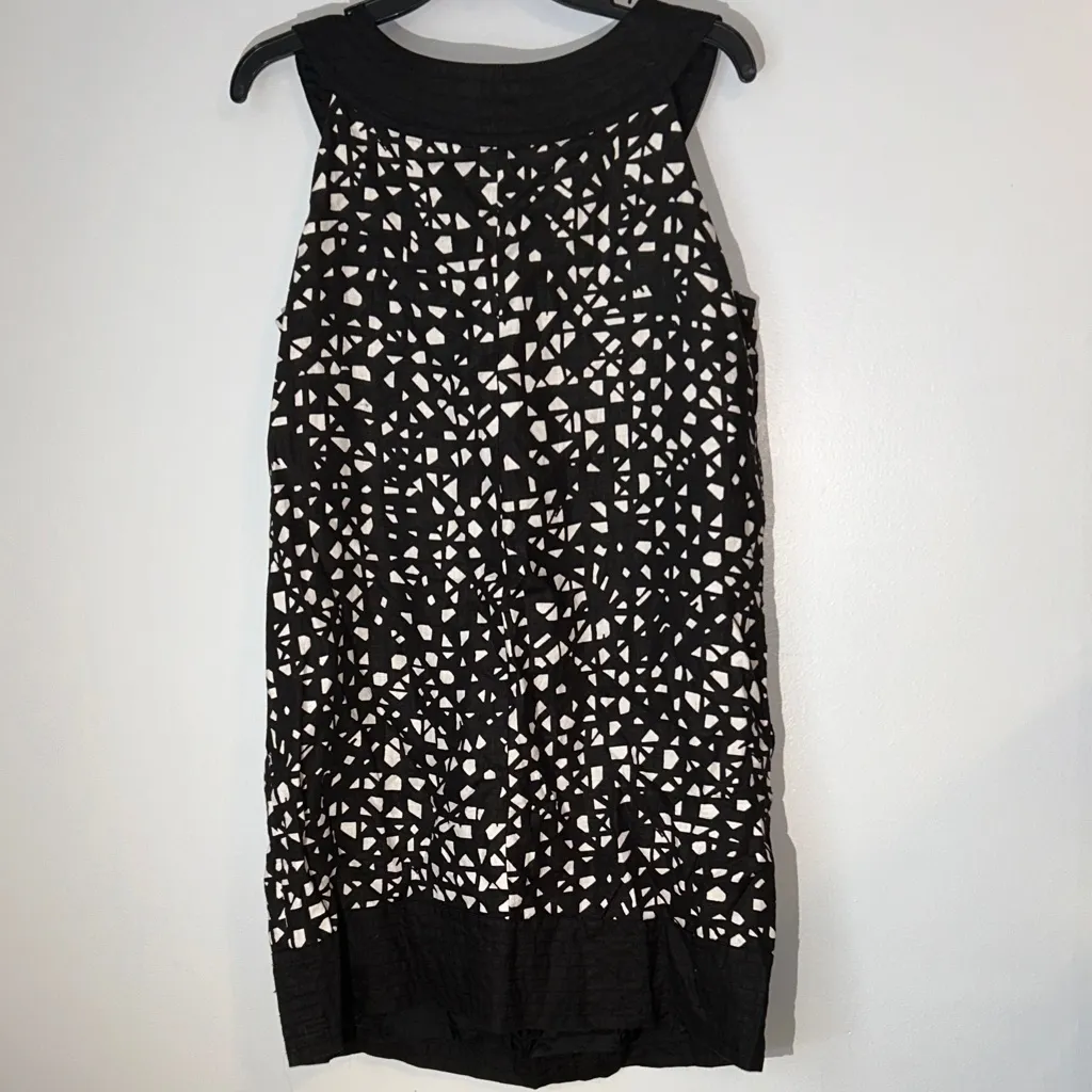 Maggy London Black and White Mini Dress Linen Size‎ 10 - Image 4