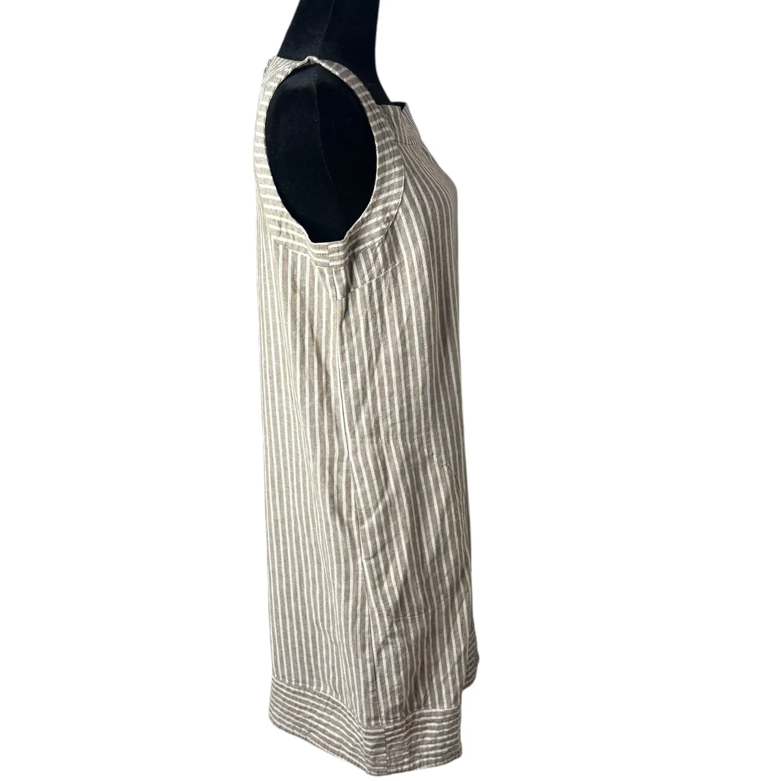 FOR CYNTHIA Striped Dress‎ Size S Linen Blend Minimalist Coastal Resortwear - Image 11