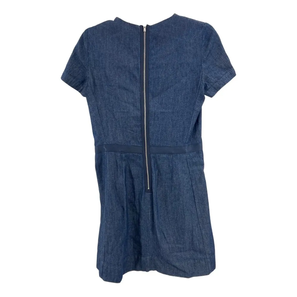 Gap Designed and crafted denim short sleeve mini dress pockets zipper 4 casual - Image 2