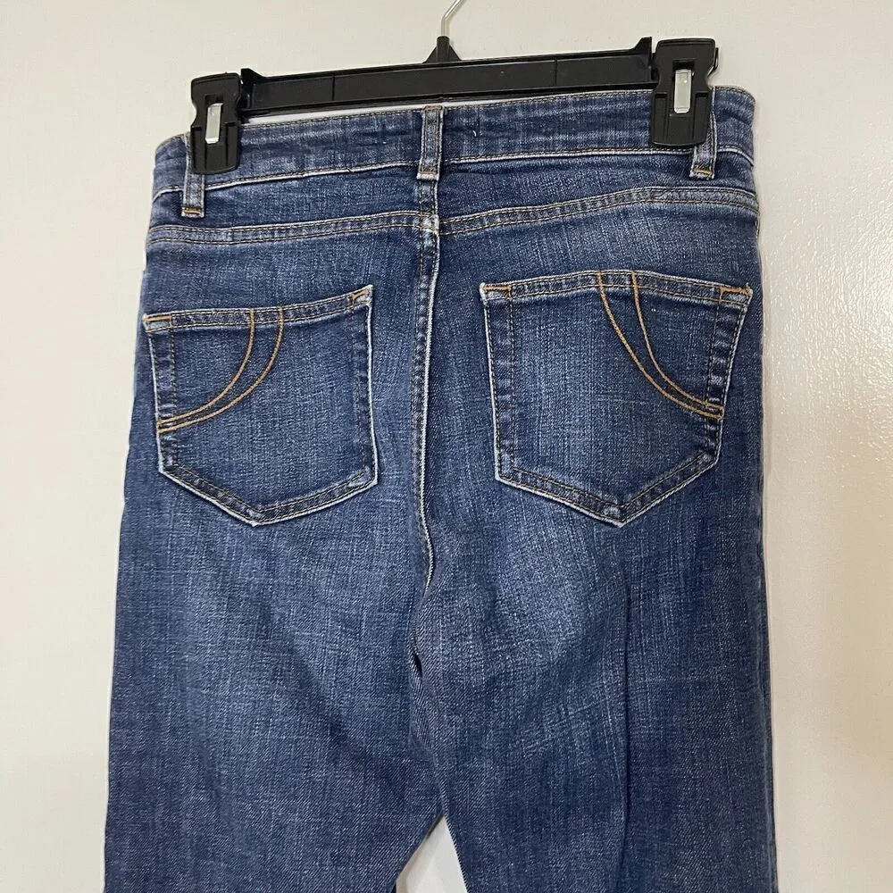 Maje Jeans Blue Fray hem denim jeans Slim Straight size XS US 0 - Image 4