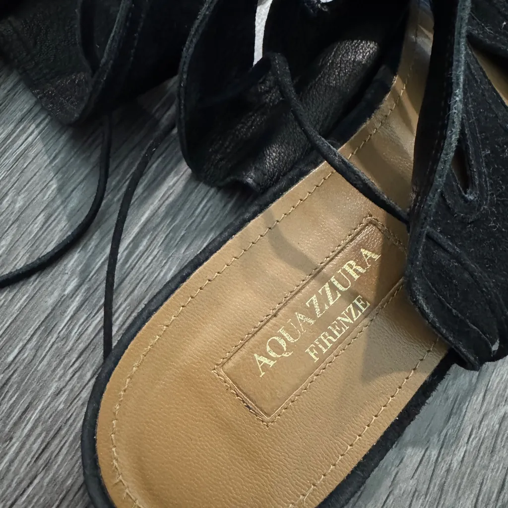 Aquazzura Black Flats Size 7 - Image 4