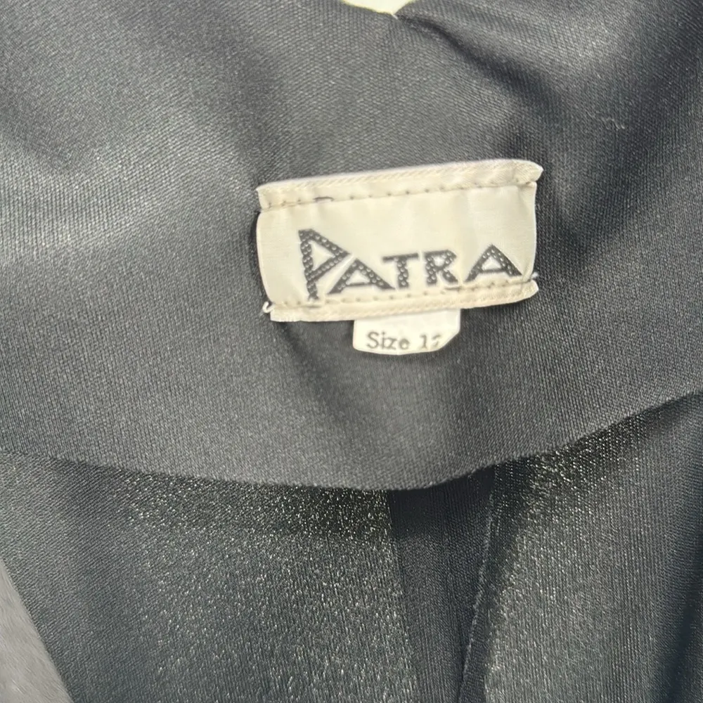 Patra vintage 12 tiered ruffle flutter sleeve black below the knee dress wedding - Image 8