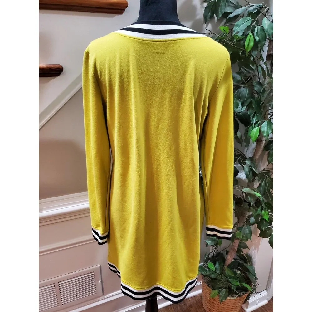 Soho Women's Yellow Polyester V-Neck Long Sleeve Knee Length Dress Size Small - Image 8