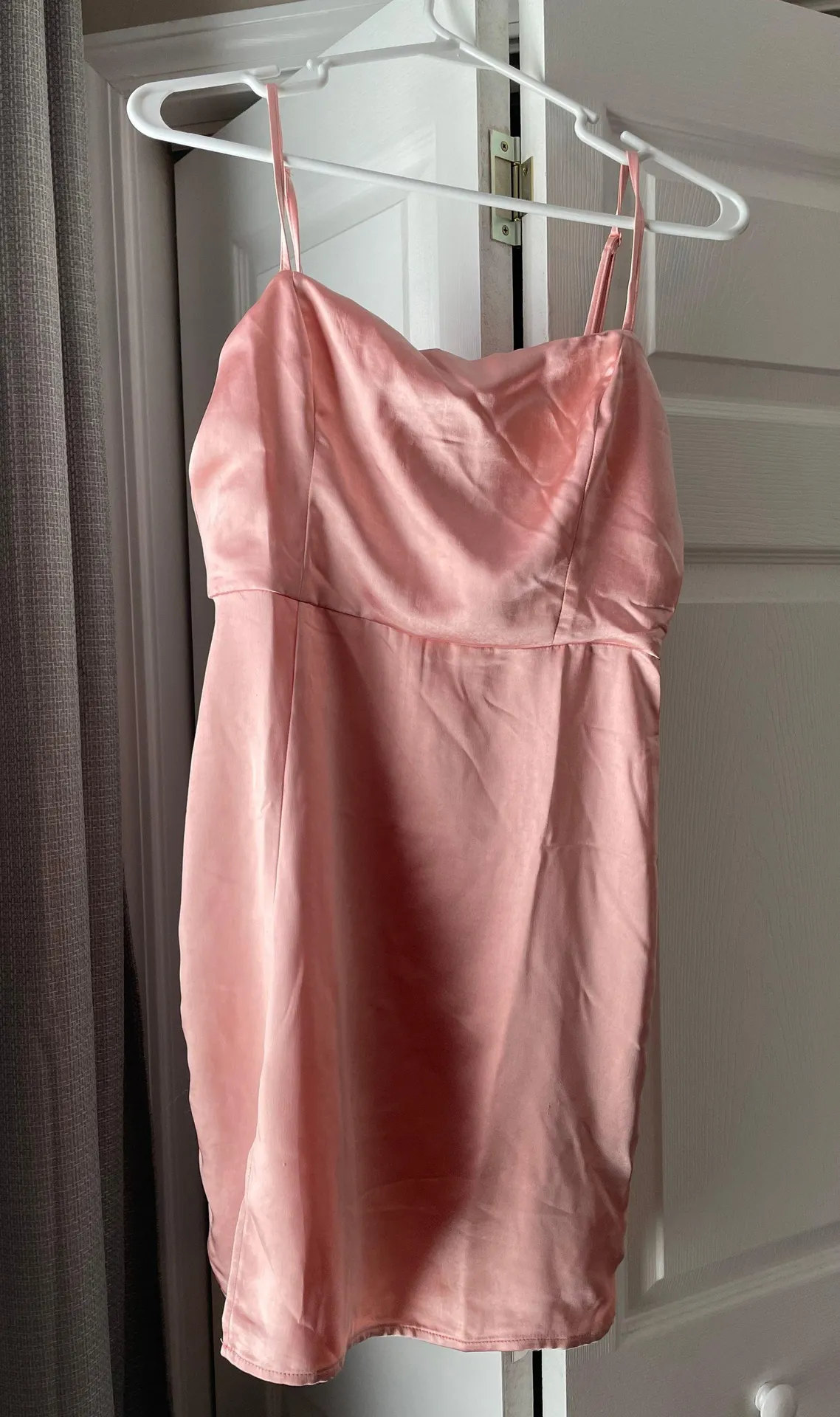 Wild Honey Pink Satin Dress - Image 3