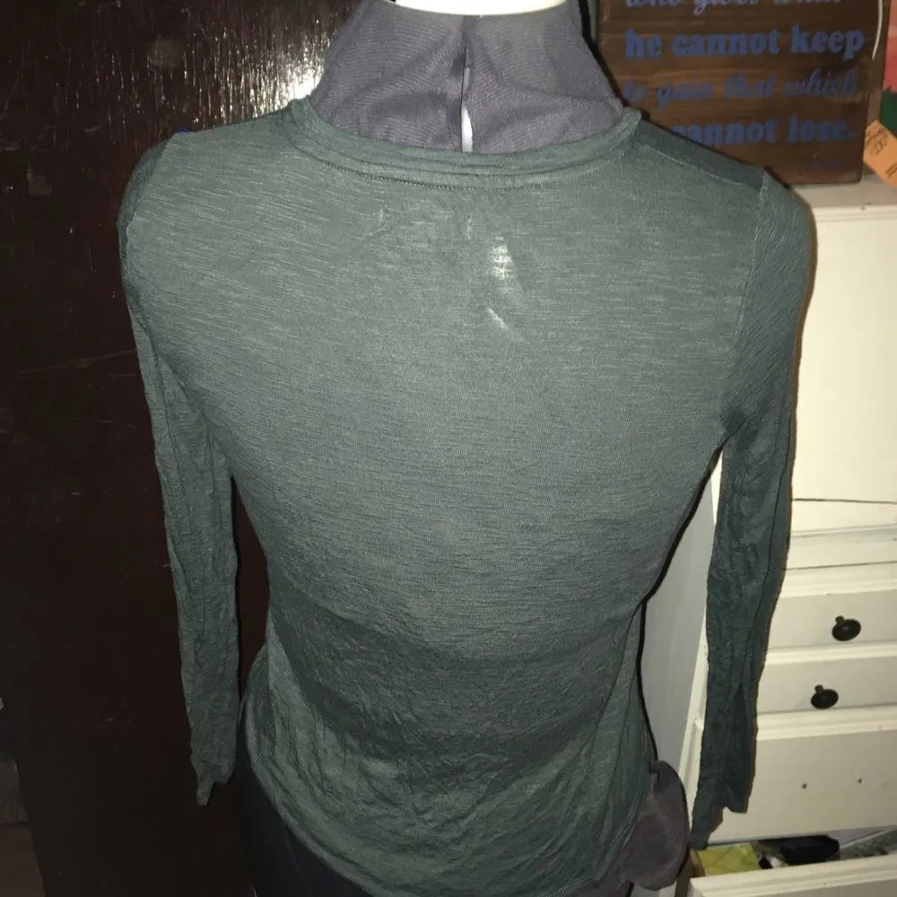 Madewell XXS cropped heathered high low shirt - Image 2