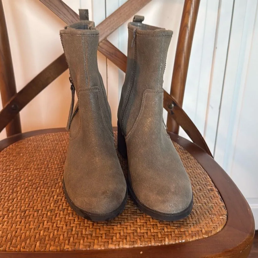 Clark’s grey Nevella Devon leather Metallic boots size 8.5 - Image 4