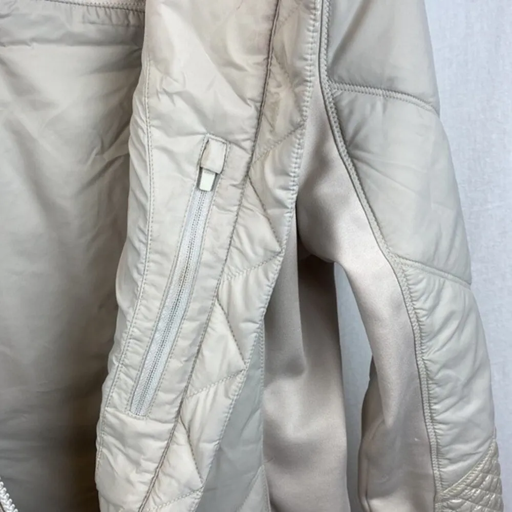Athleta Tan Rock Ridge Primaloft Quilted zip Close Long Sleeve Coat Jacket S - Image 7