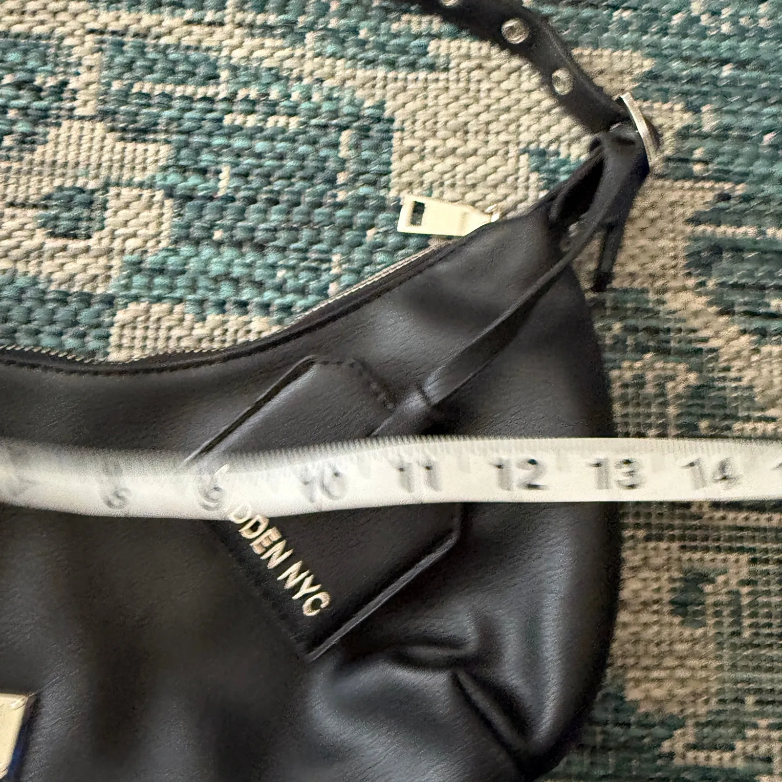 Madden NYC Black Faux Leather Shoulder Baguette Bag Y2K Style Adjustable Strap Black - Image 5