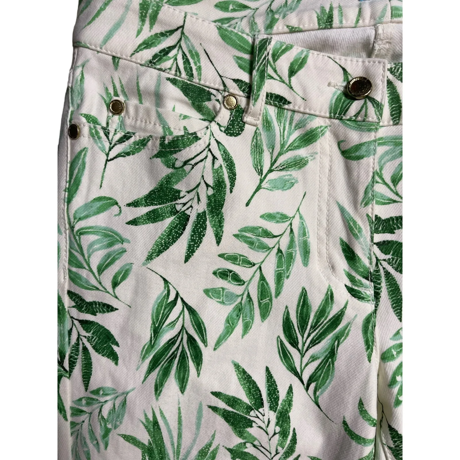 J. McLaughlin Stretchy Beaumont Leaf Print‎ Stretch Lexi Jeans Size 6 - Image 8