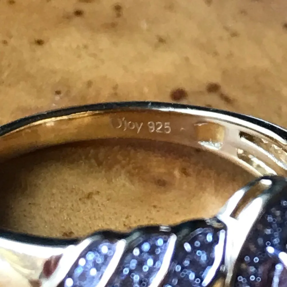 Natural Orange Garnet Sterling Silver 18k Yellow Gold Vermeil Ring Size 7 - Image 5