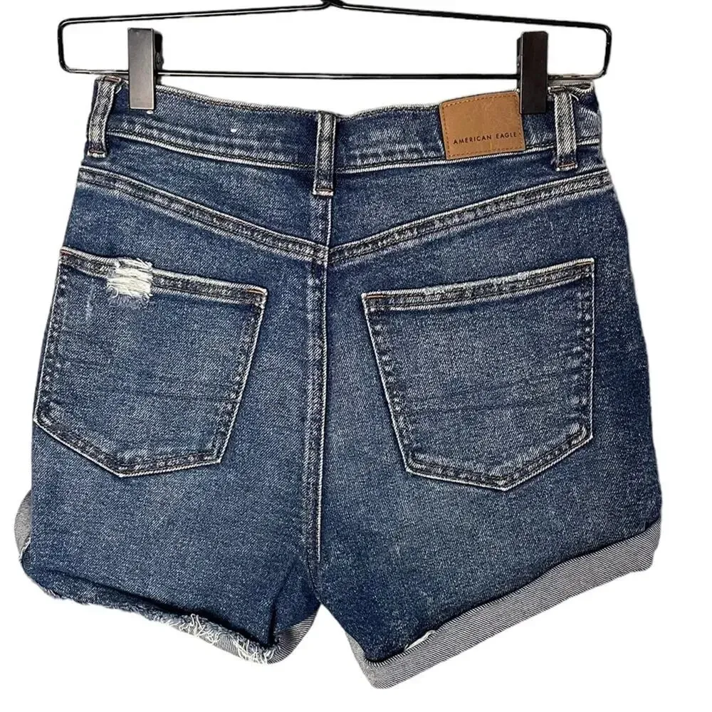 American Eagle Women’s Mom Shorts Size 2 / Stretch, Distressed, Rolled Hem - Image 7