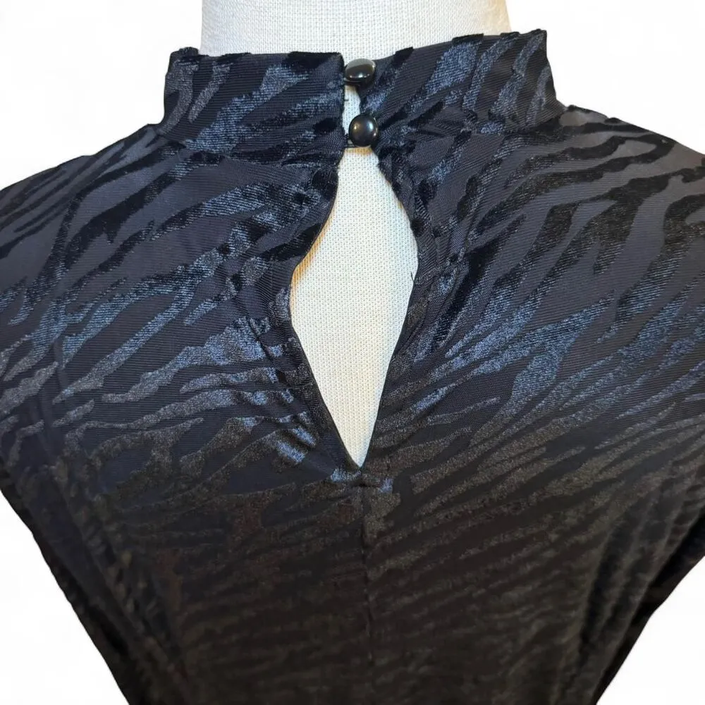 Lane Bryant Women’s Black Zebra Burnout Bodycon Mock Neck Dress Size 18 - Image 9