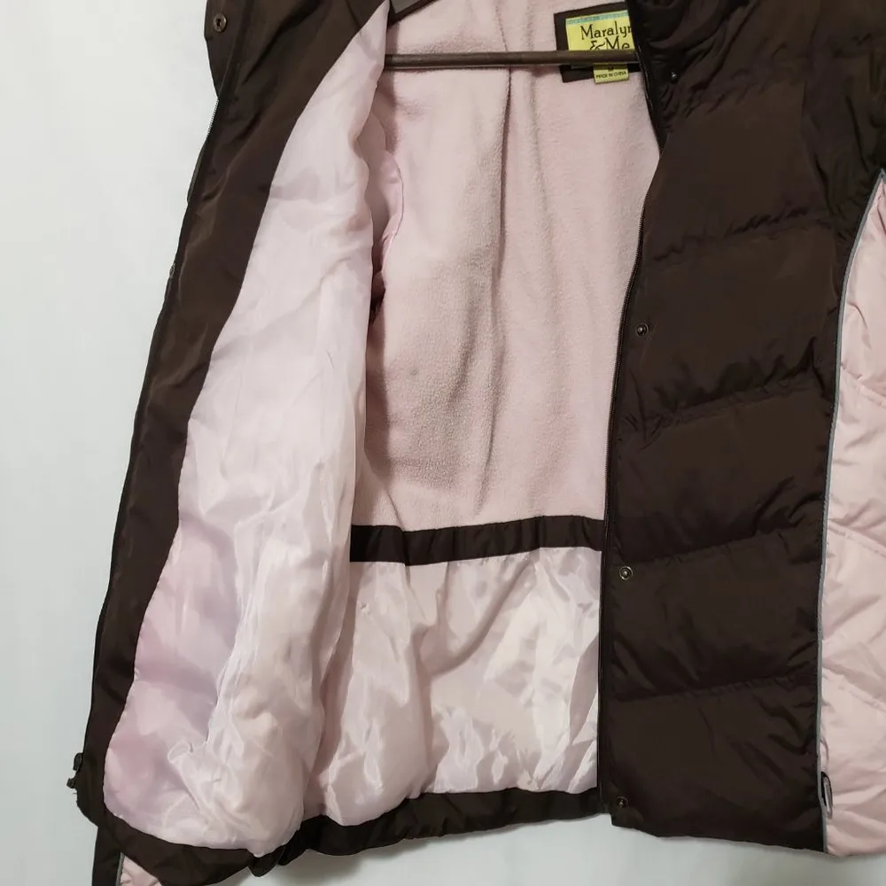 Maralyn & Me M Pink Brown Gorpcore Puffer Ski Jacket - Image 7